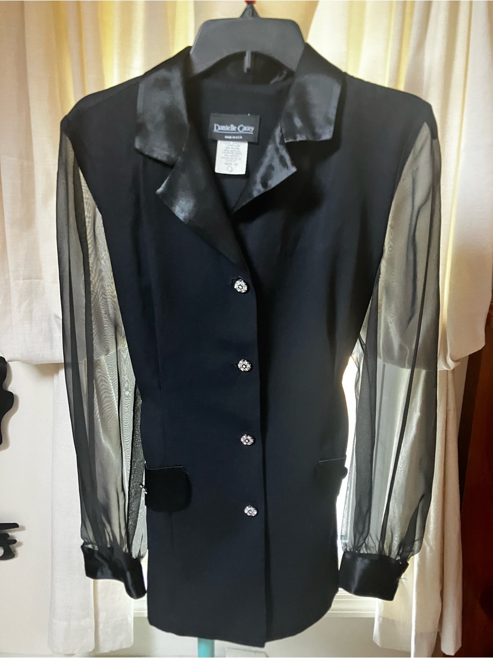 Vintage Danielle Casey Sheer Evening Duster Jacket Size 10